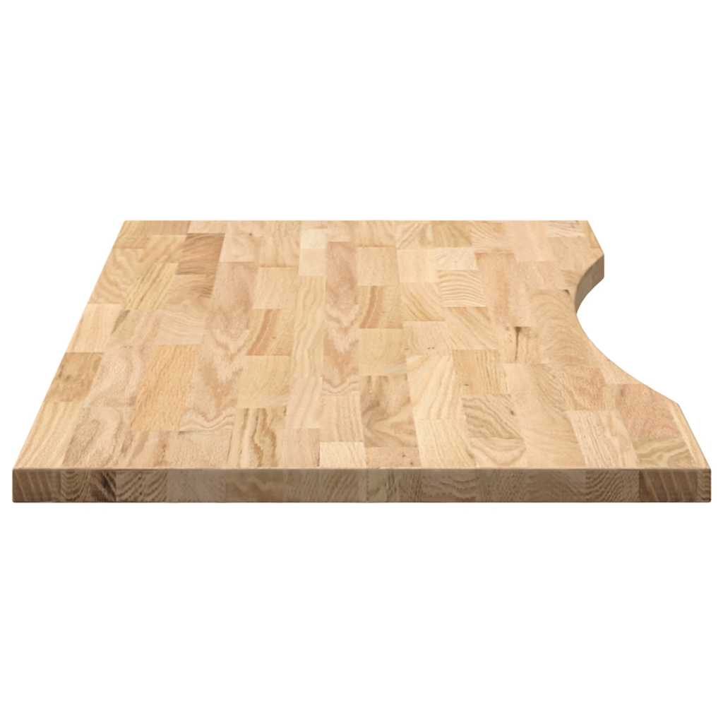 Solid Oak Rectangular Desktop 100x50x2.5 cm - Natural Finish