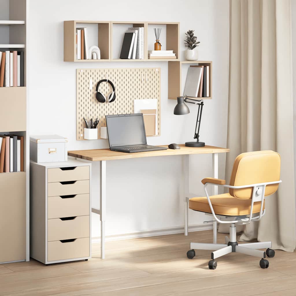 Solid Oak Rectangular Desktop 120x50x2.5 cm - Untreated Wood