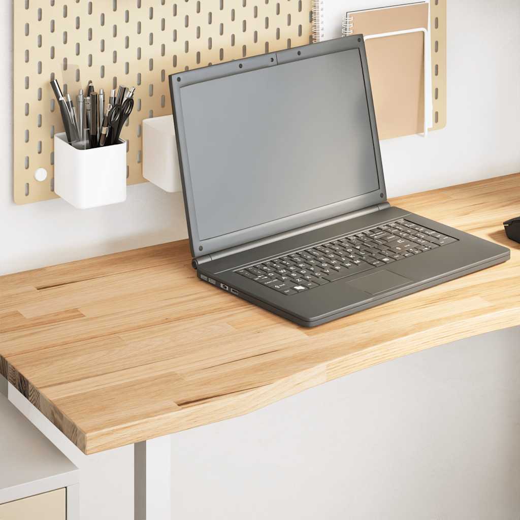 Solid Oak Rectangular Desktop 120x50x2.5 cm - Untreated Wood
