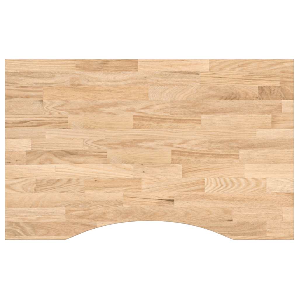 Solid Oak Rectangular Desktop 80x60x2.5 cm - Natural Finish