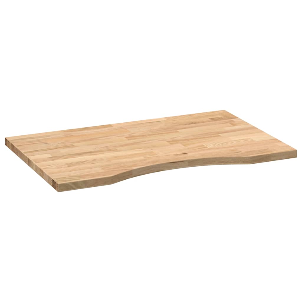 Solid Oak Rectangular Desktop 80x60x2.5 cm - Natural Finish