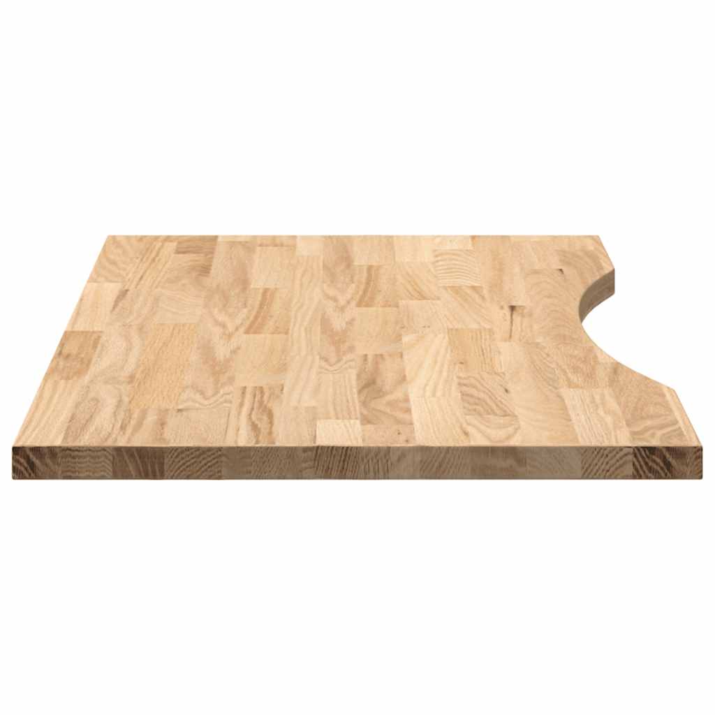Solid Oak Rectangular Desktop 80x60x2.5 cm - Natural Finish