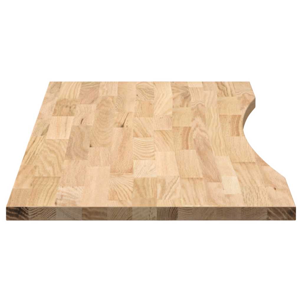 Solid Oak Rectangular Desktop, 120x60x2.5 cm, Untreated Finish