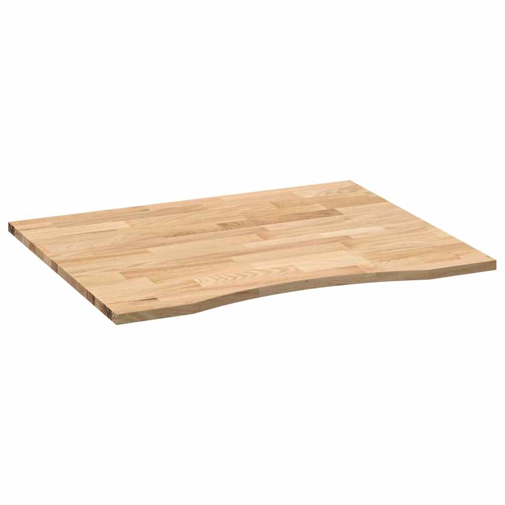 Solid Oak Rectangular Desktop 100x80x2.5 cm - Untreated Wood