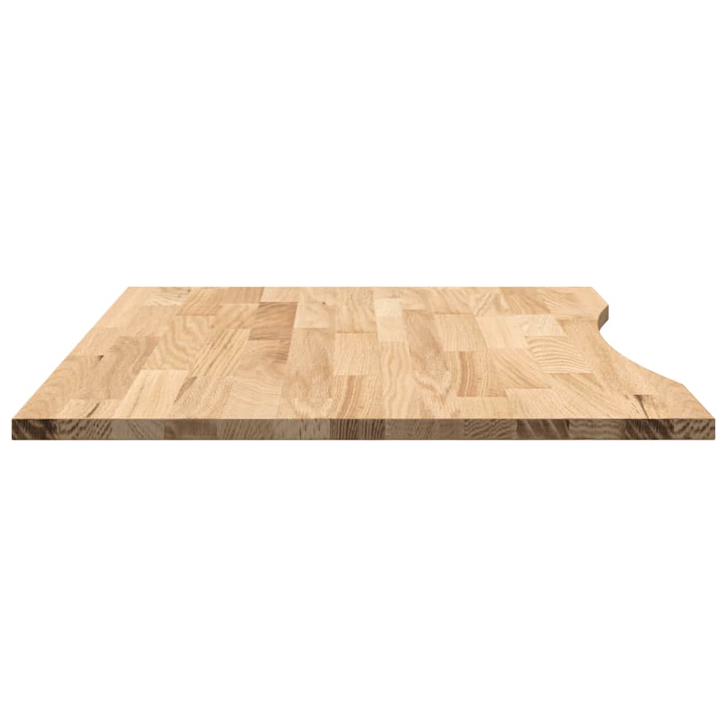 Solid Oak Rectangular Desktop 100x80x2.5 cm - Untreated Wood