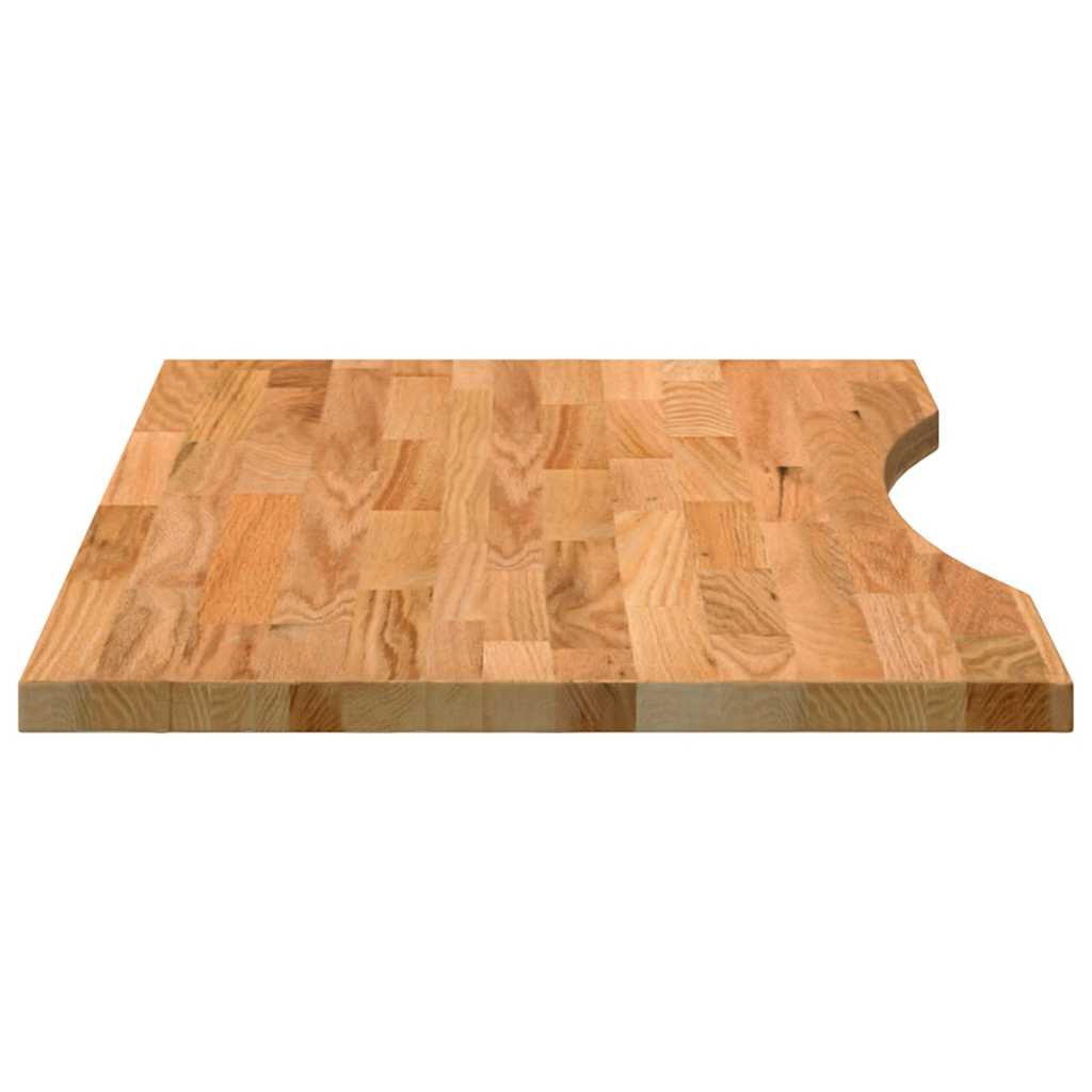 Solid Oak Rectangular Desk Top - Light Brown, 80x50x2.5 cm