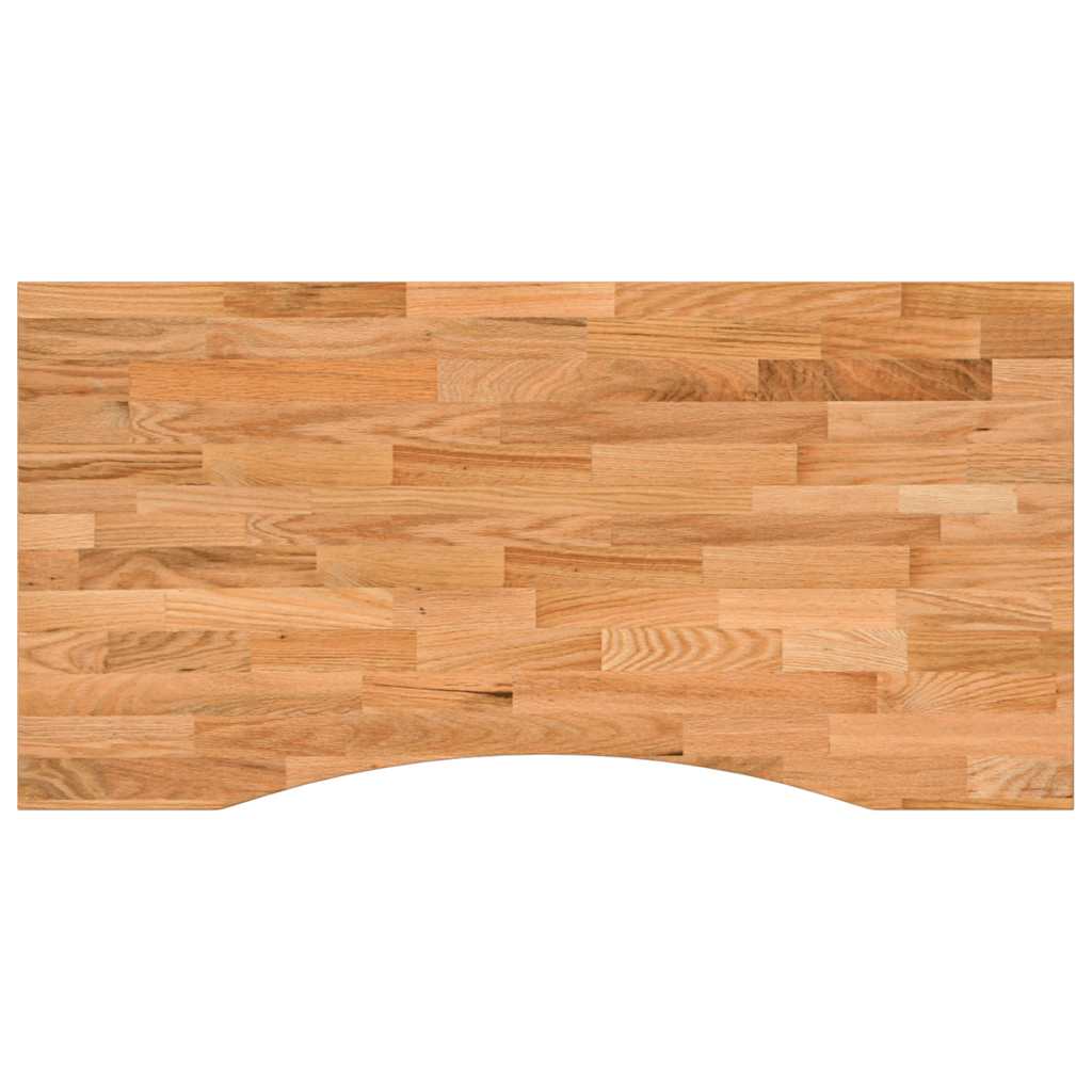 Solid Oak Rectangular Desktop, Light Brown 100x50x2.5 cm