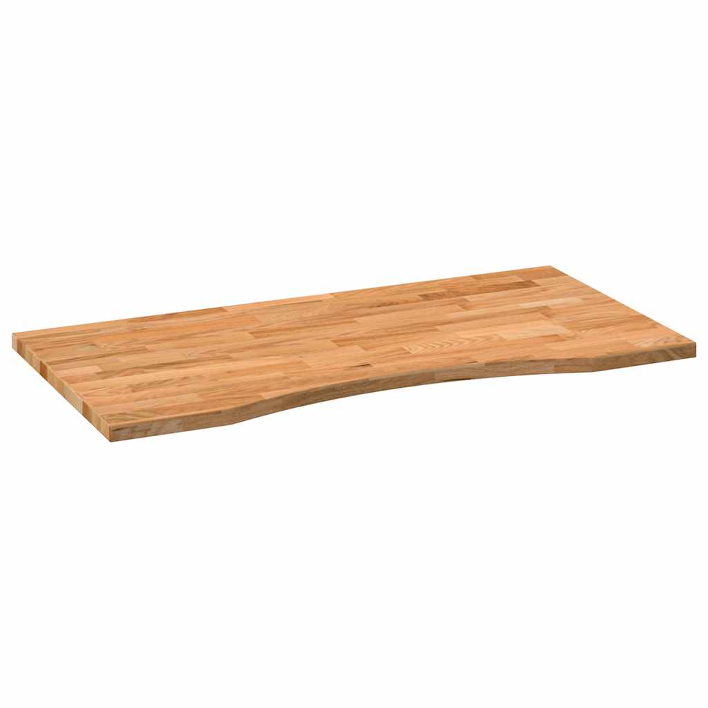 Solid Oak Rectangular Desktop, Light Brown 100x50x2.5 cm