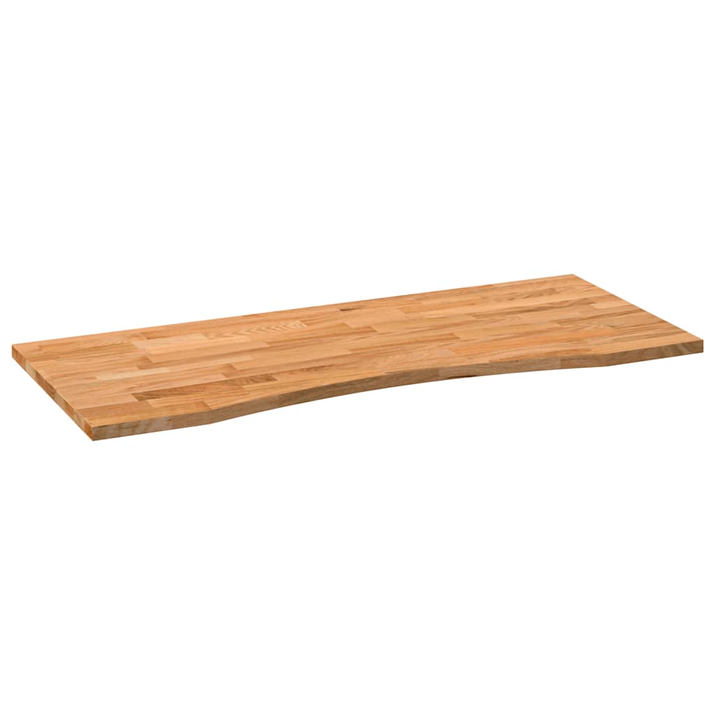 Solid Oak Desk Top 120x50x2.5 cm - Light Brown Rectangular