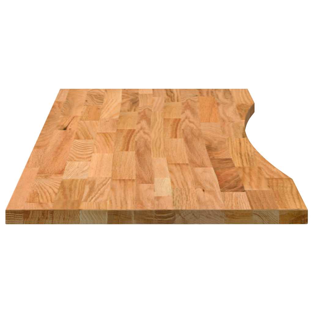 Solid Oak Desk Top 120x50x2.5 cm - Light Brown Rectangular