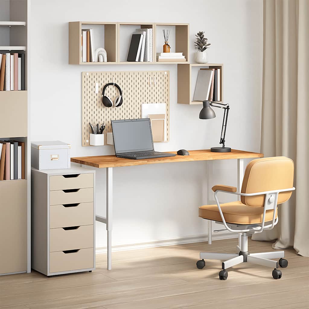 Solid Oak Desk Top, Light Brown, 140x50cm Rectangular