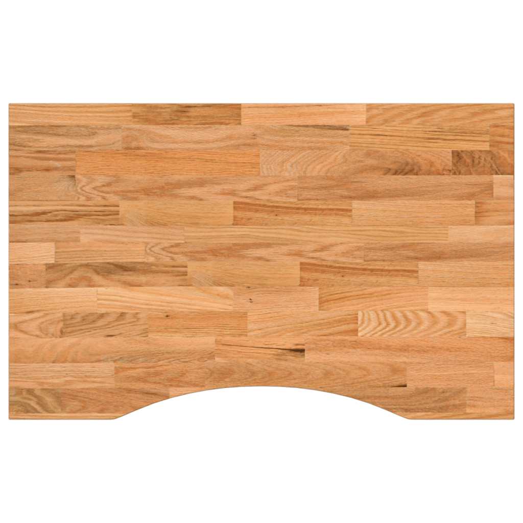Solid Oak Rectangular Desk Top, Light Brown, 80x60x2.5 cm