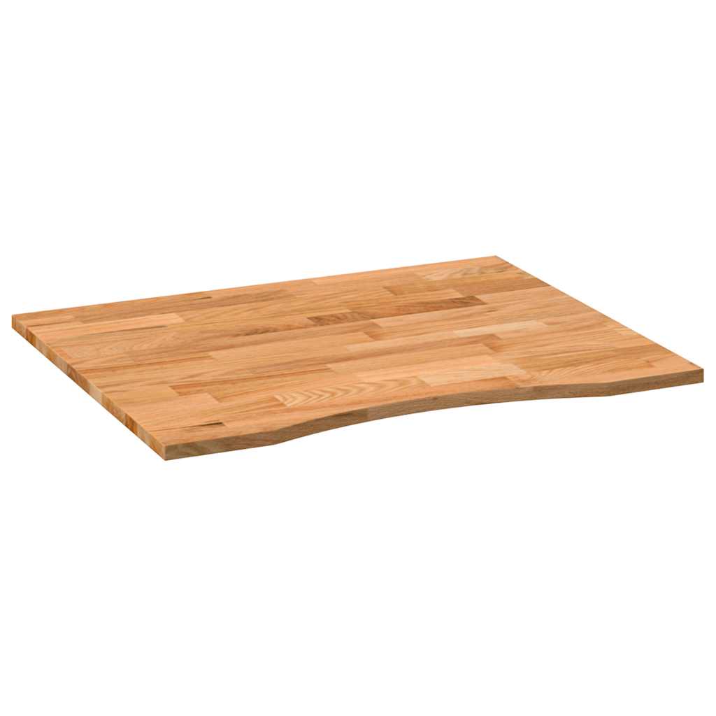 Desk Top Light Brown 100x80x2.5 cm Solid Wood Oak Rectangular