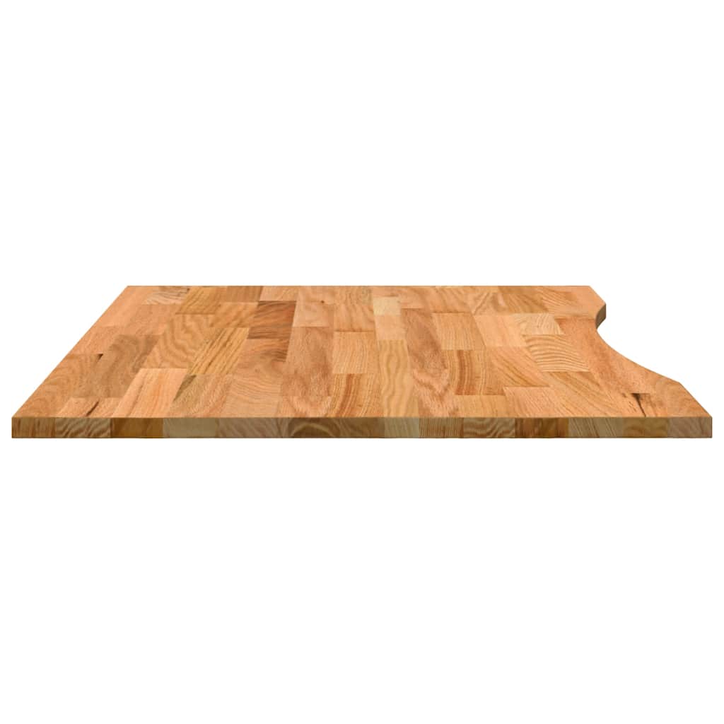 Desk Top Light Brown 100x80x2.5 cm Solid Wood Oak Rectangular