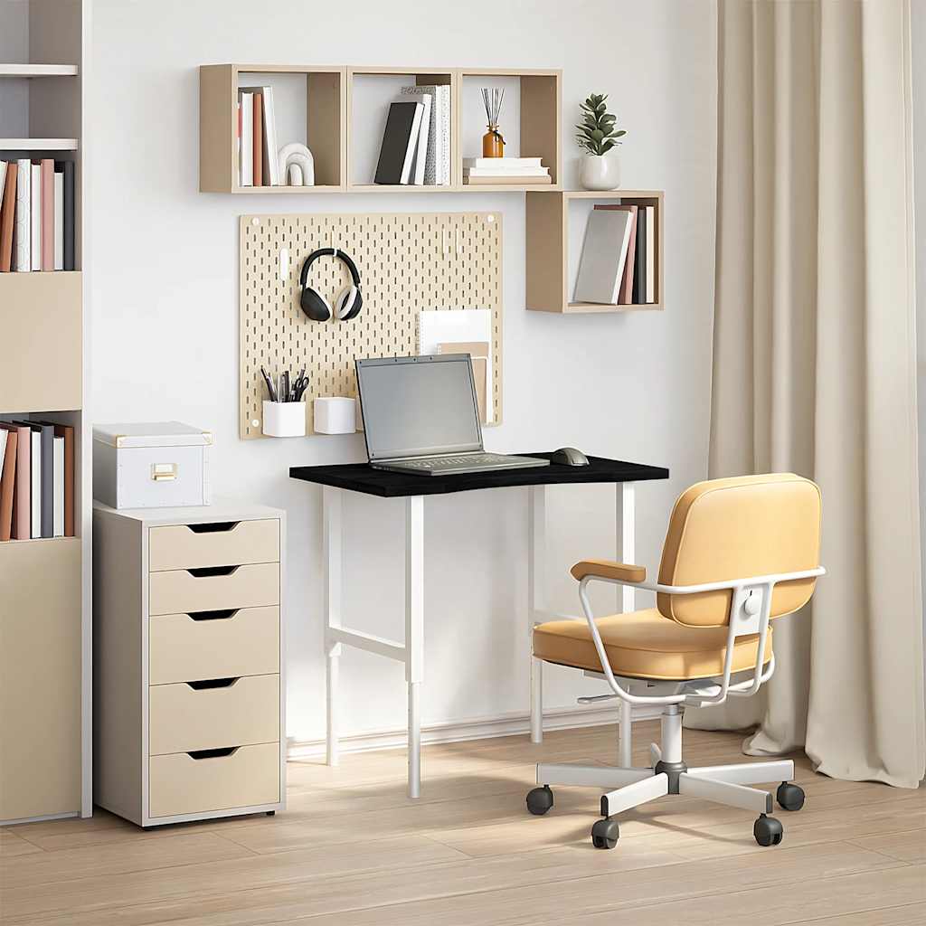Solid Oak Desktop - Dark Brown, 80x50cm, Rectangular Design