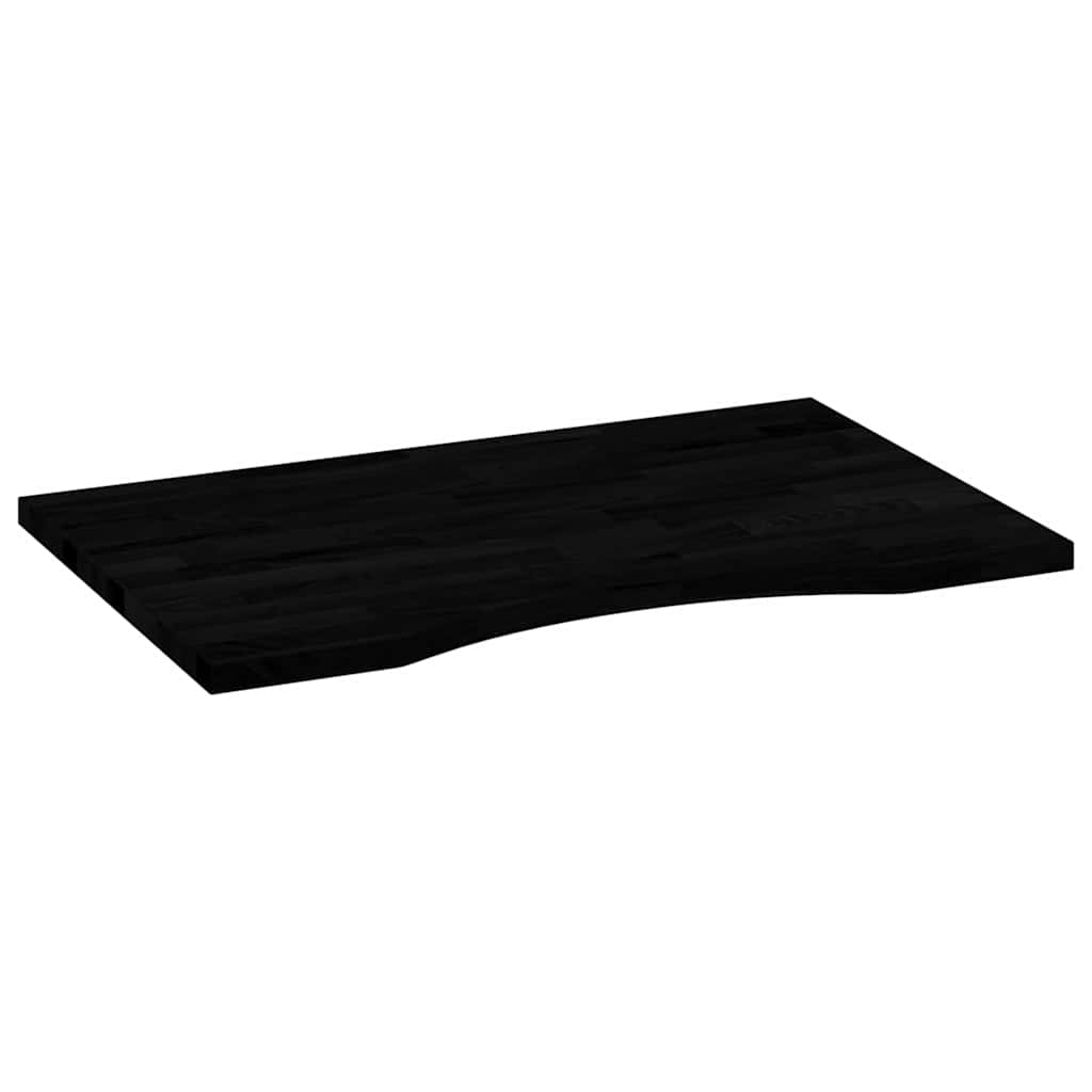 Solid Oak Desktop - Dark Brown, 80x50cm, Rectangular Design