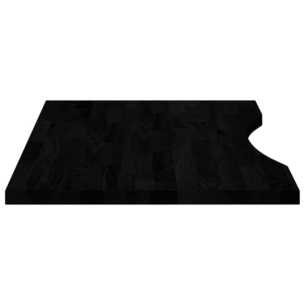 Solid Oak Desktop - Dark Brown, 80x50cm, Rectangular Design