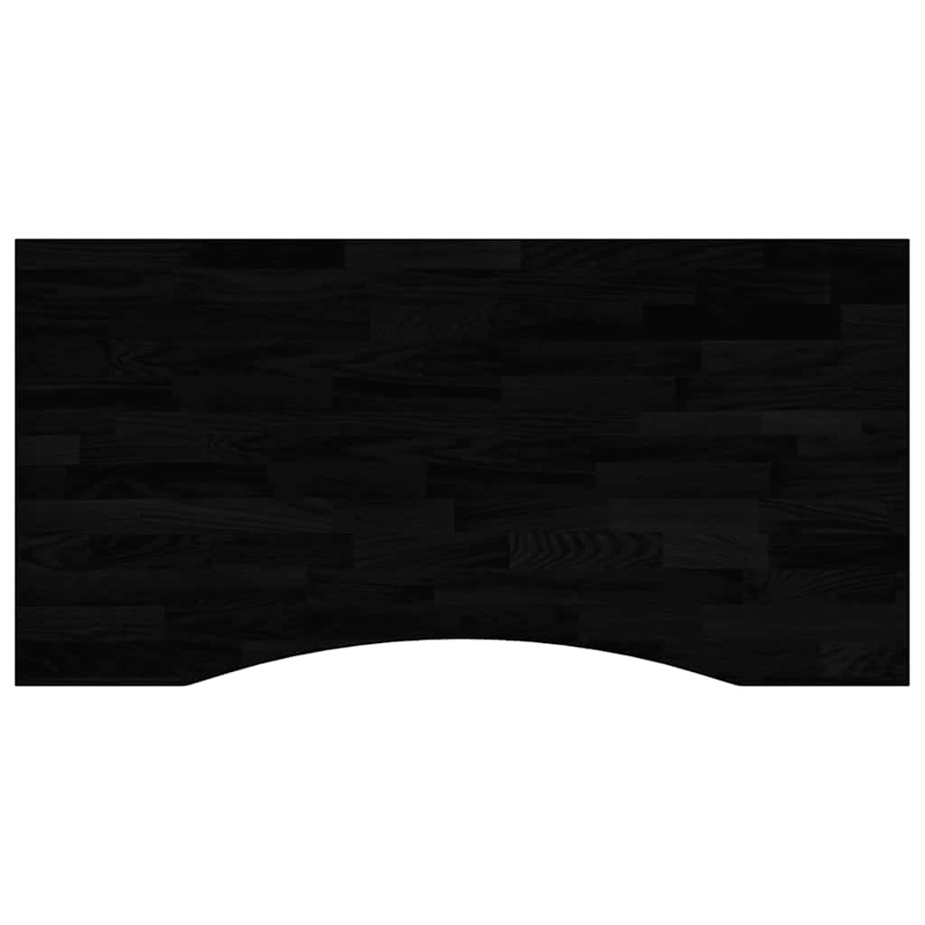 Solid Oak Desktop, Dark Brown, 100x50x2.5 cm, Rectangular Design