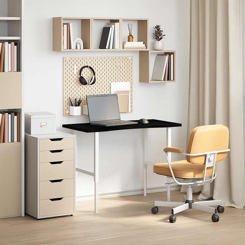 Solid Oak Desktop, Dark Brown, 100x50x2.5 cm, Rectangular Design