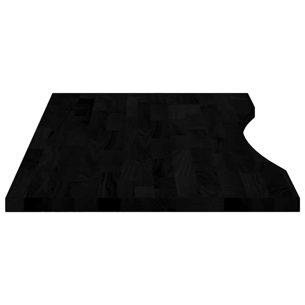 Solid Oak Desktop, Dark Brown, 100x50x2.5 cm, Rectangular Design