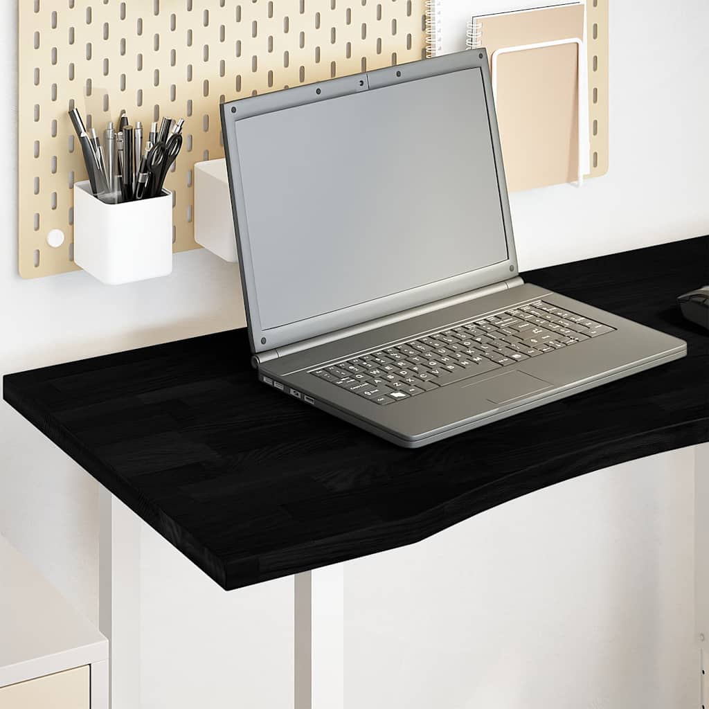 Solid Oak Desktop, Dark Brown, 100x50x2.5 cm, Rectangular Design