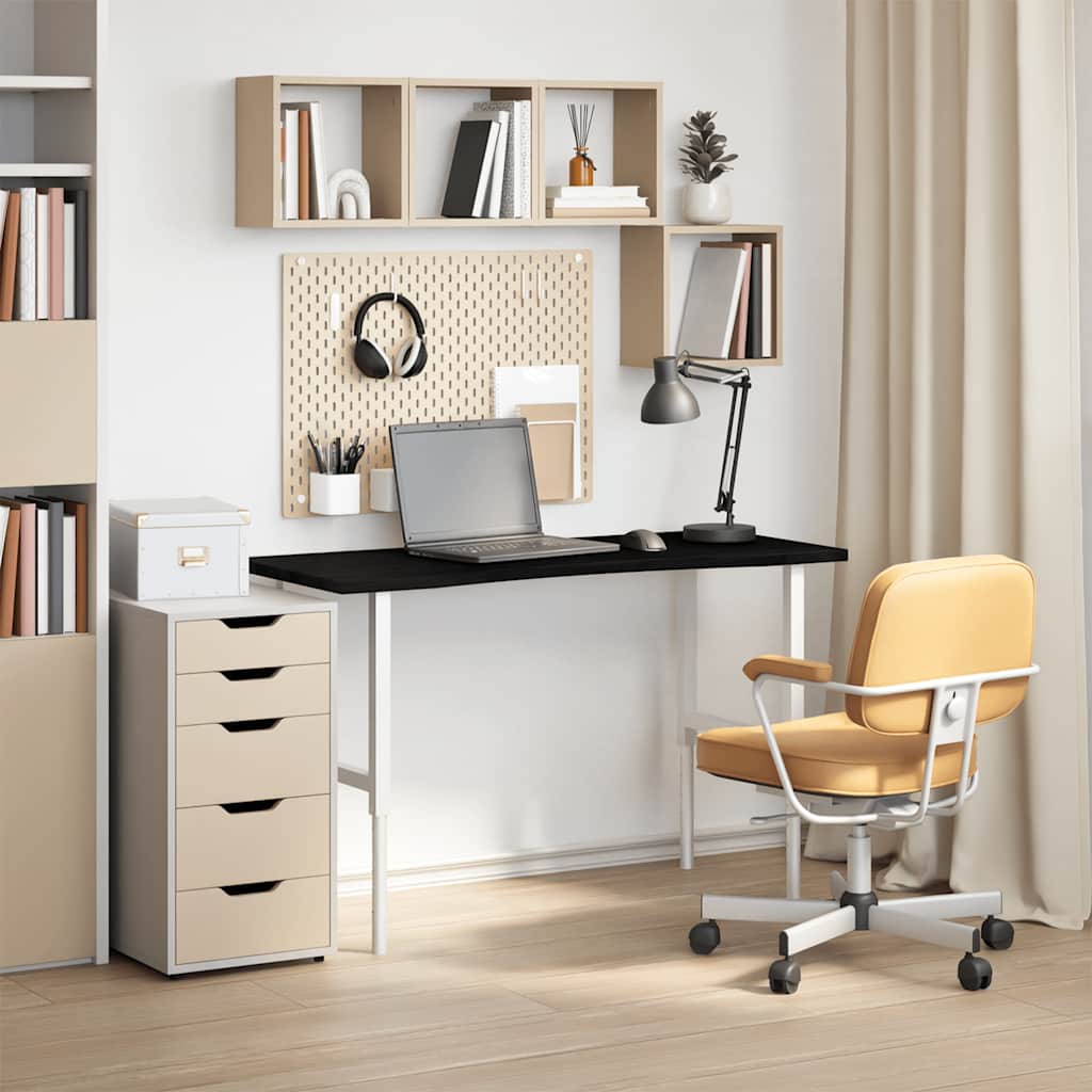 Solid Oak Desk Top, Dark Brown, 120x60x2.5 cm - Elegant Rectangular Design
