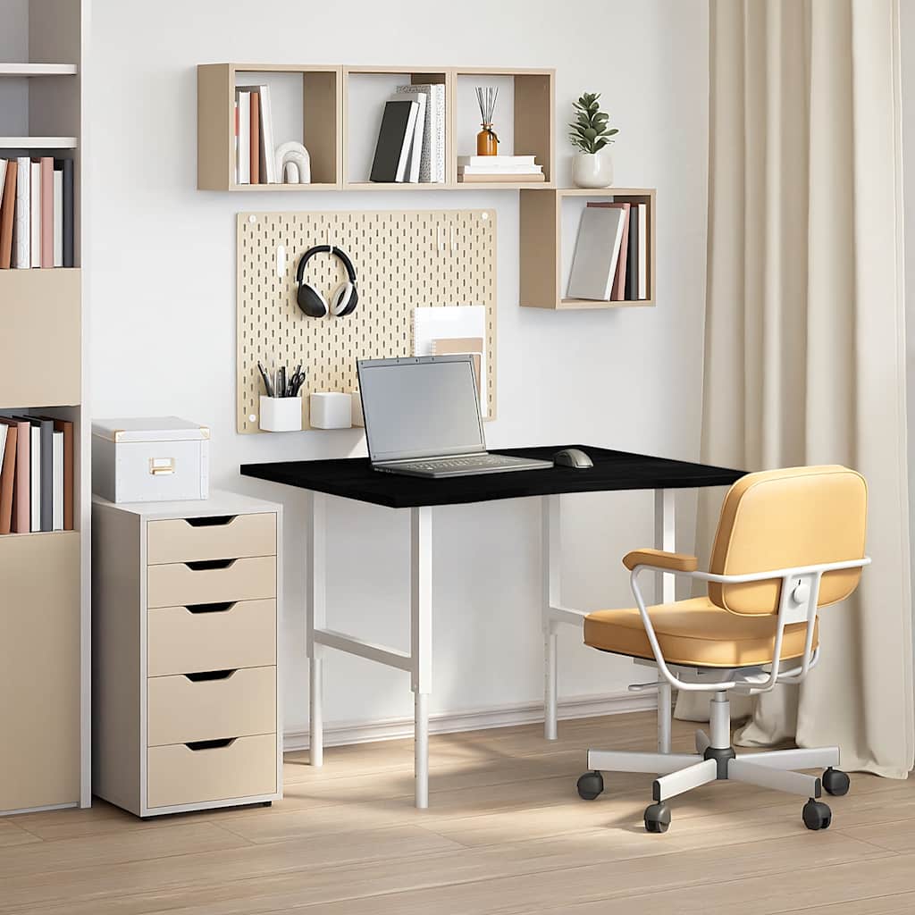 Solid Oak Desktop - Dark Brown 100x80x2.5 cm Rectangular Design
