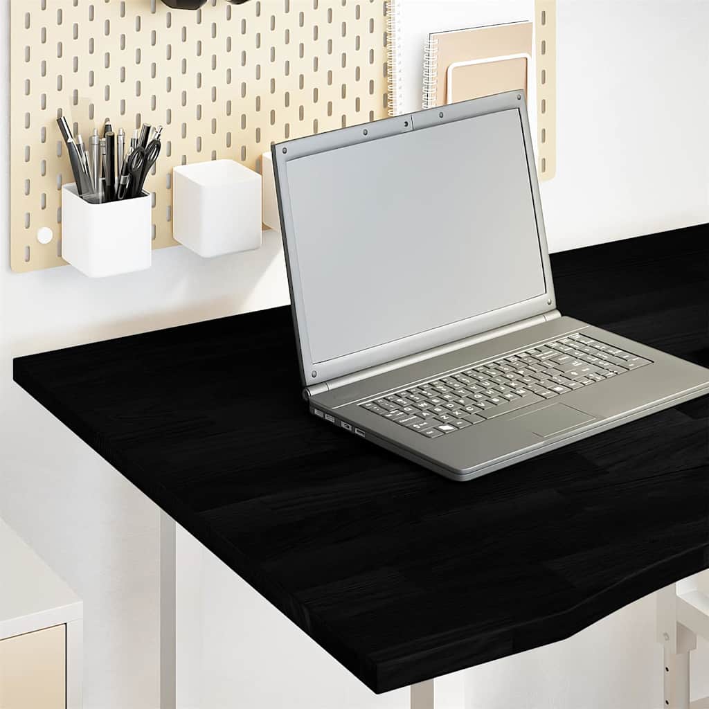 Solid Oak Desktop - Dark Brown 100x80x2.5 cm Rectangular Design