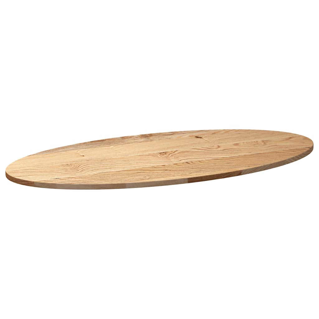 Solid Oak Oval Table Top 120x60x2 cm - Natural Wood Finish