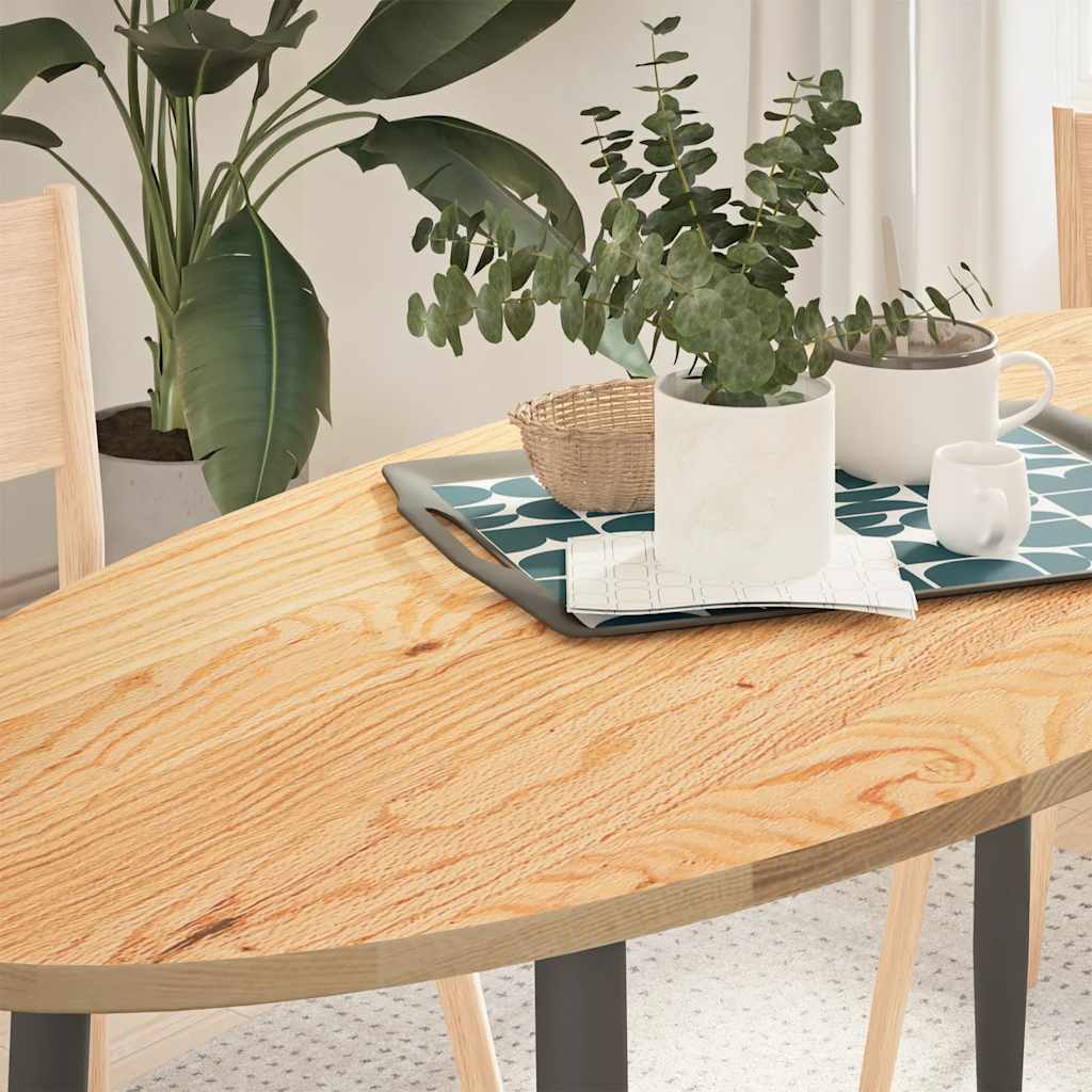 Oval Oak Solid Wood Table Top 140x60x2 cm - Elegant & Durable