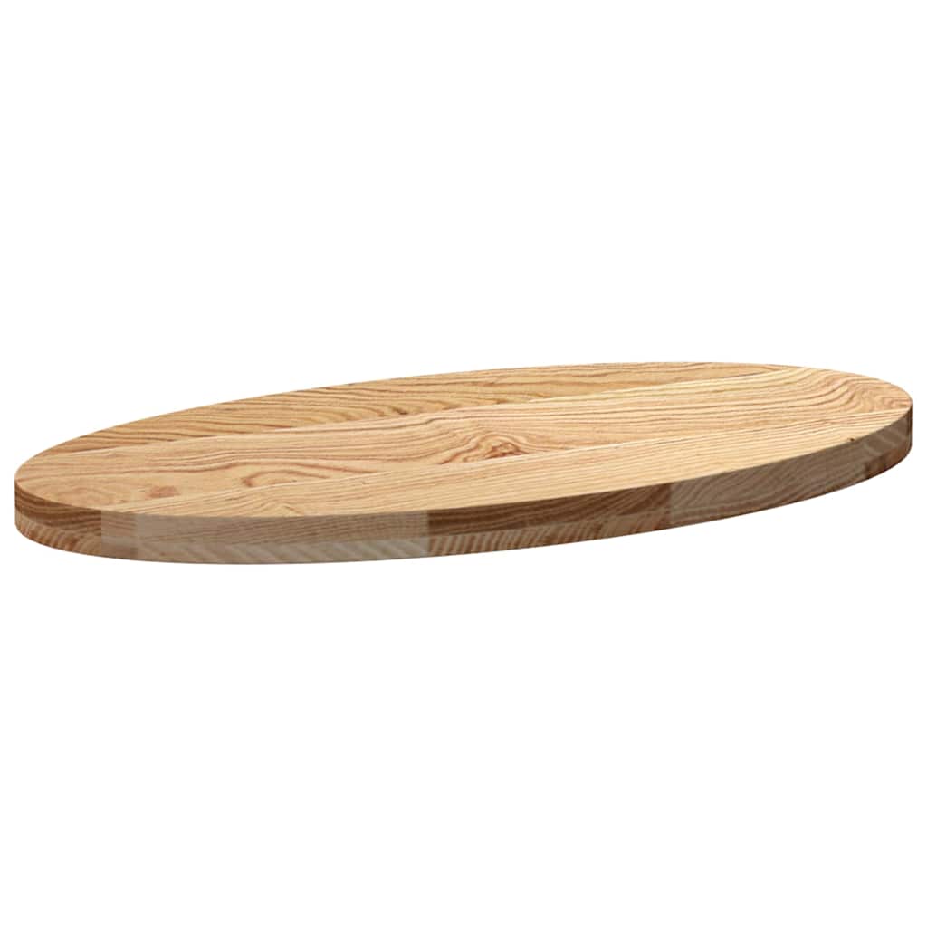 Solid Oak Oval Table Top - 80x40x4 cm