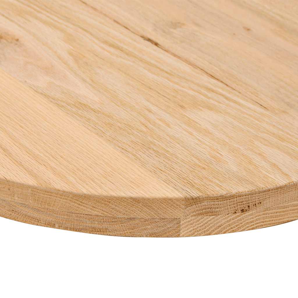 Solid Oak Oval Table Top - 80x40x4 cm
