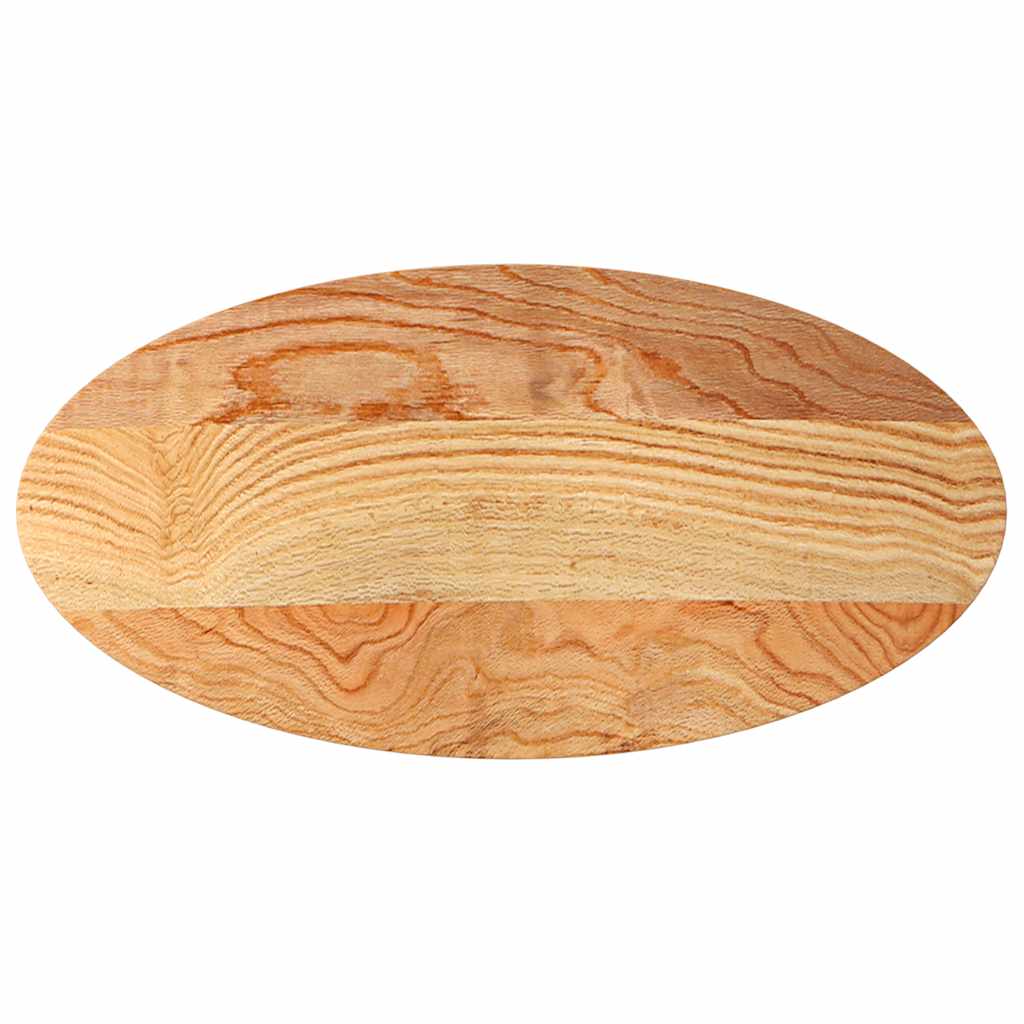 Solid Oak Table Top - Light Brown Oval, 100x50x2 cm