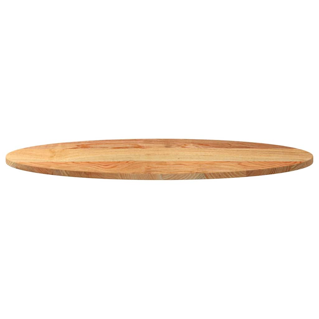 Solid Oak Table Top - Light Brown Oval, 100x50x2 cm
