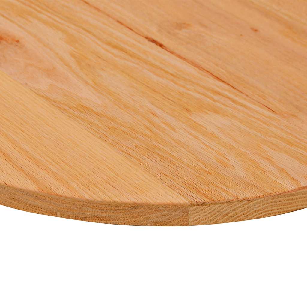 Solid Oak Table Top - Light Brown Oval, 100x50x2 cm