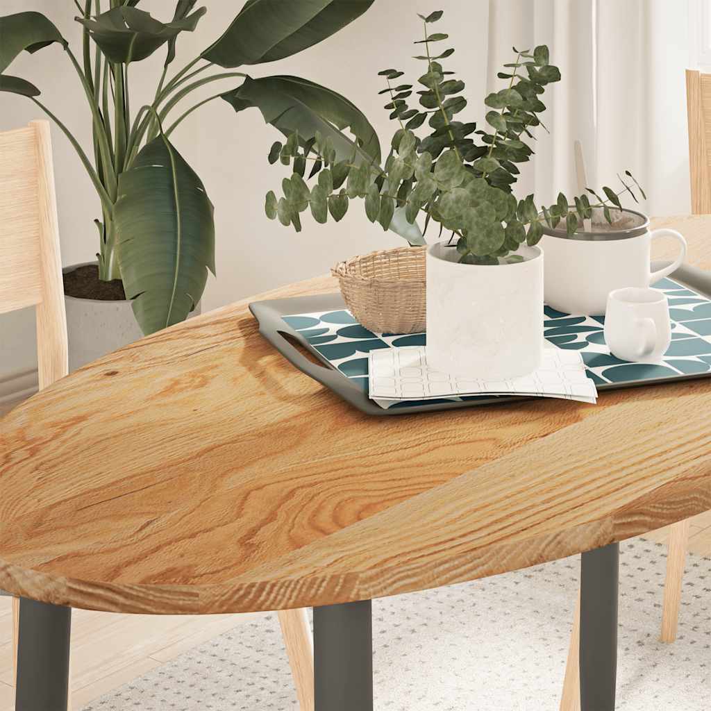 Solid Oak Oval Table Top Light Brown 120x60cm | Elegant Design