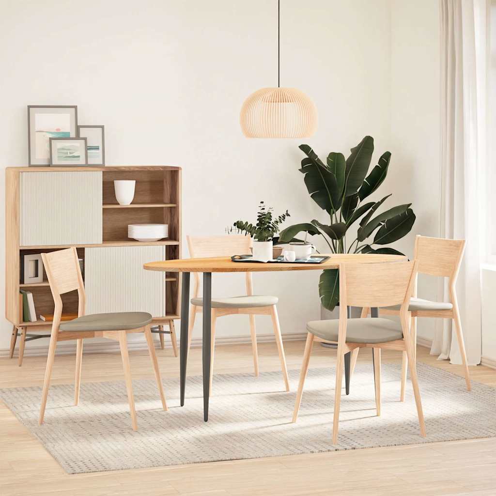 Solid Oak Oval Table Top 140x60x2 cm - Light Brown Finish