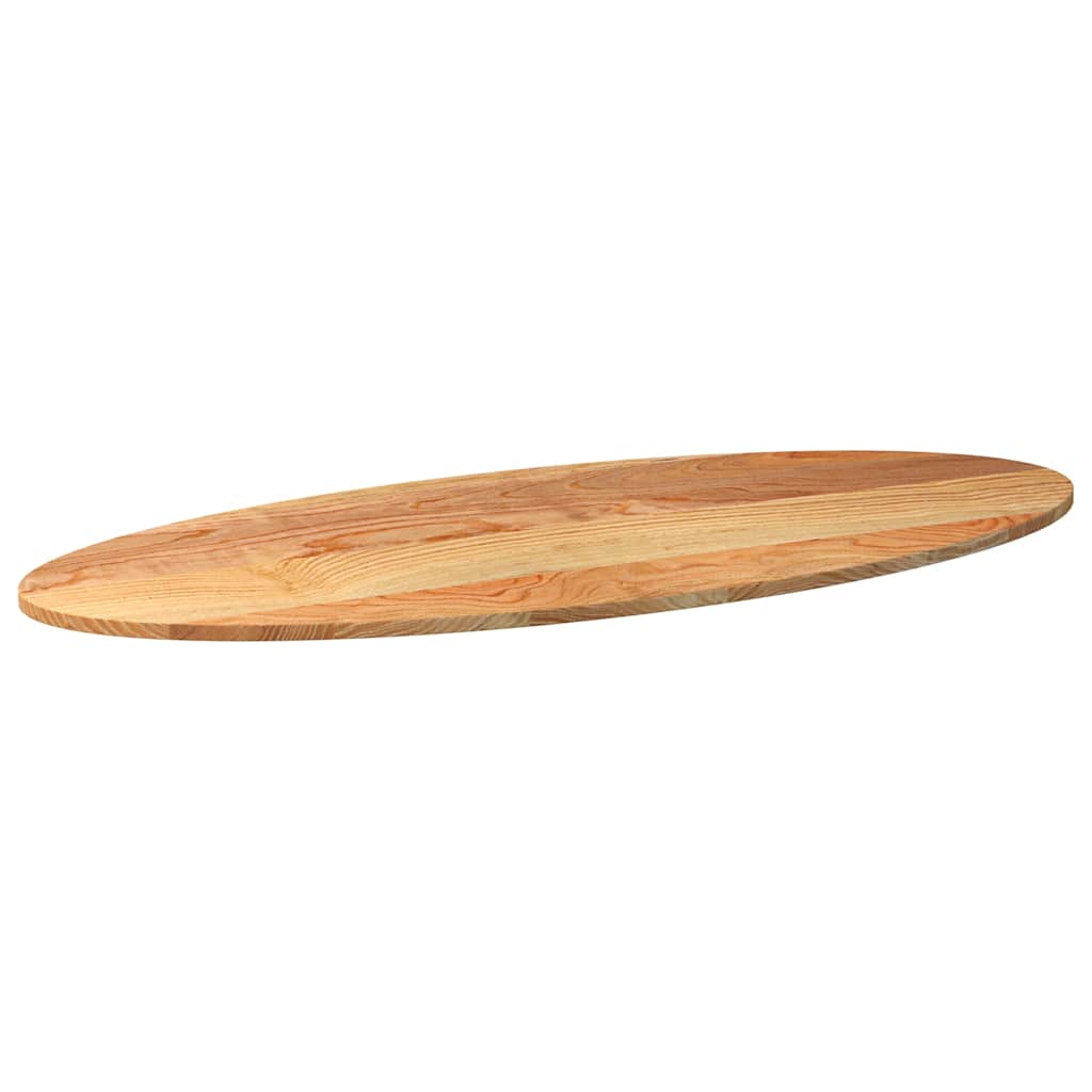 Solid Oak Oval Table Top 140x60x2 cm - Light Brown Finish