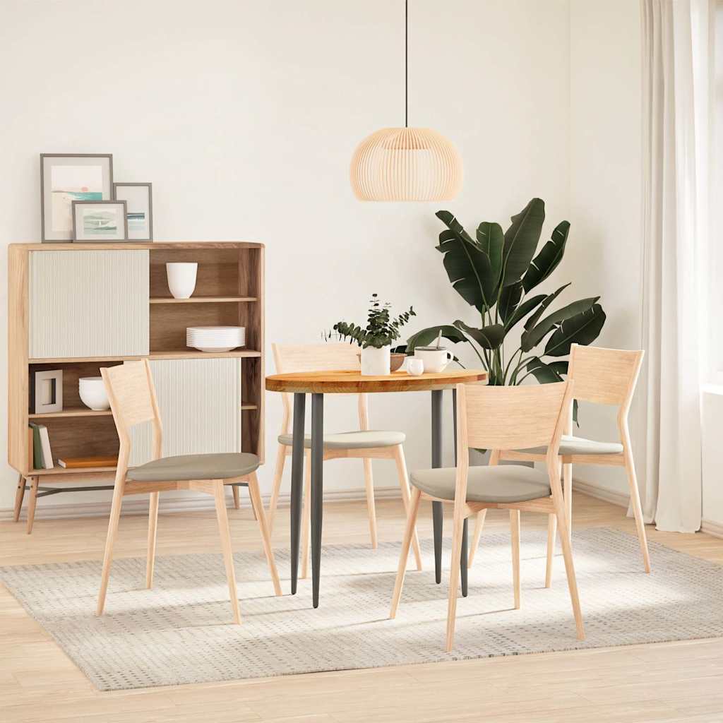 Solid Oak Oval Table Top - Light Brown, 80x40x4 cm