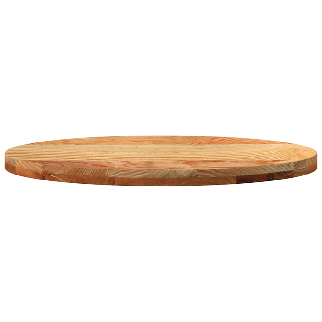 Solid Oak Oval Table Top - Light Brown, 80x40x4 cm