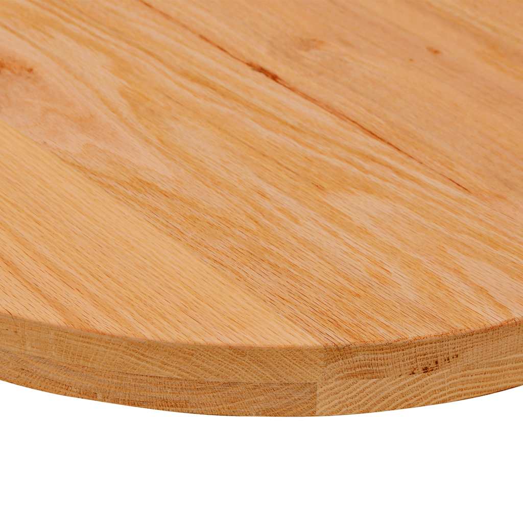 Solid Oak Oval Table Top - Light Brown, 80x40x4 cm