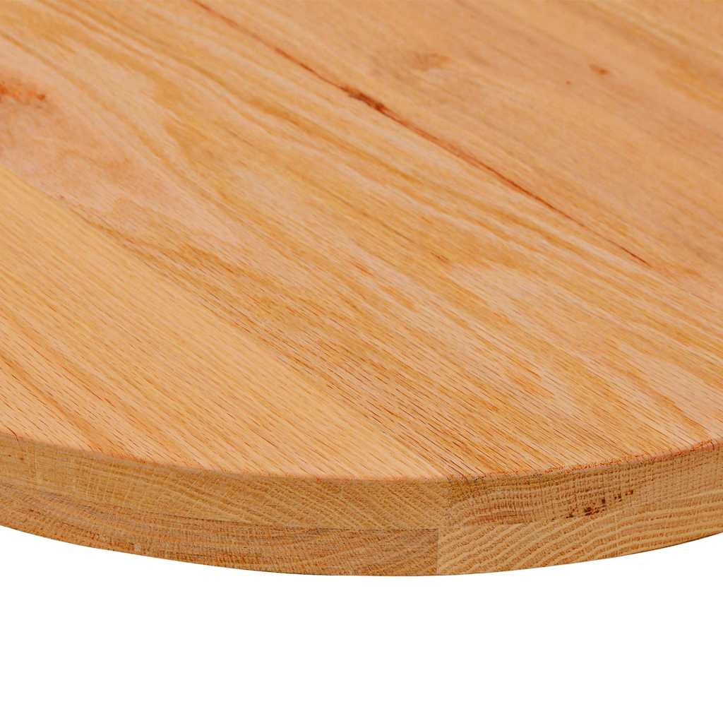 Oval Solid Oak Table Top, Light Brown, 100x50x4 cm
