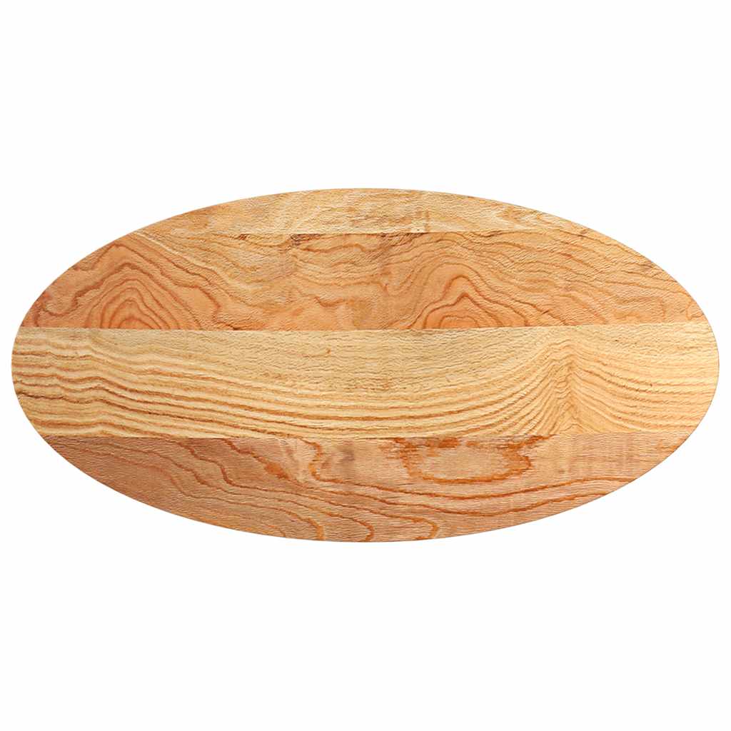 Solid Oak Oval Table Top - Light Brown, 120x60x4 cm
