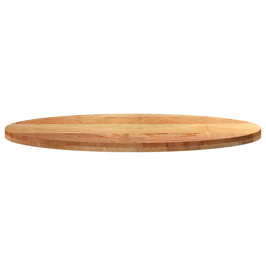 Solid Oak Oval Table Top - Light Brown, 120x60x4 cm
