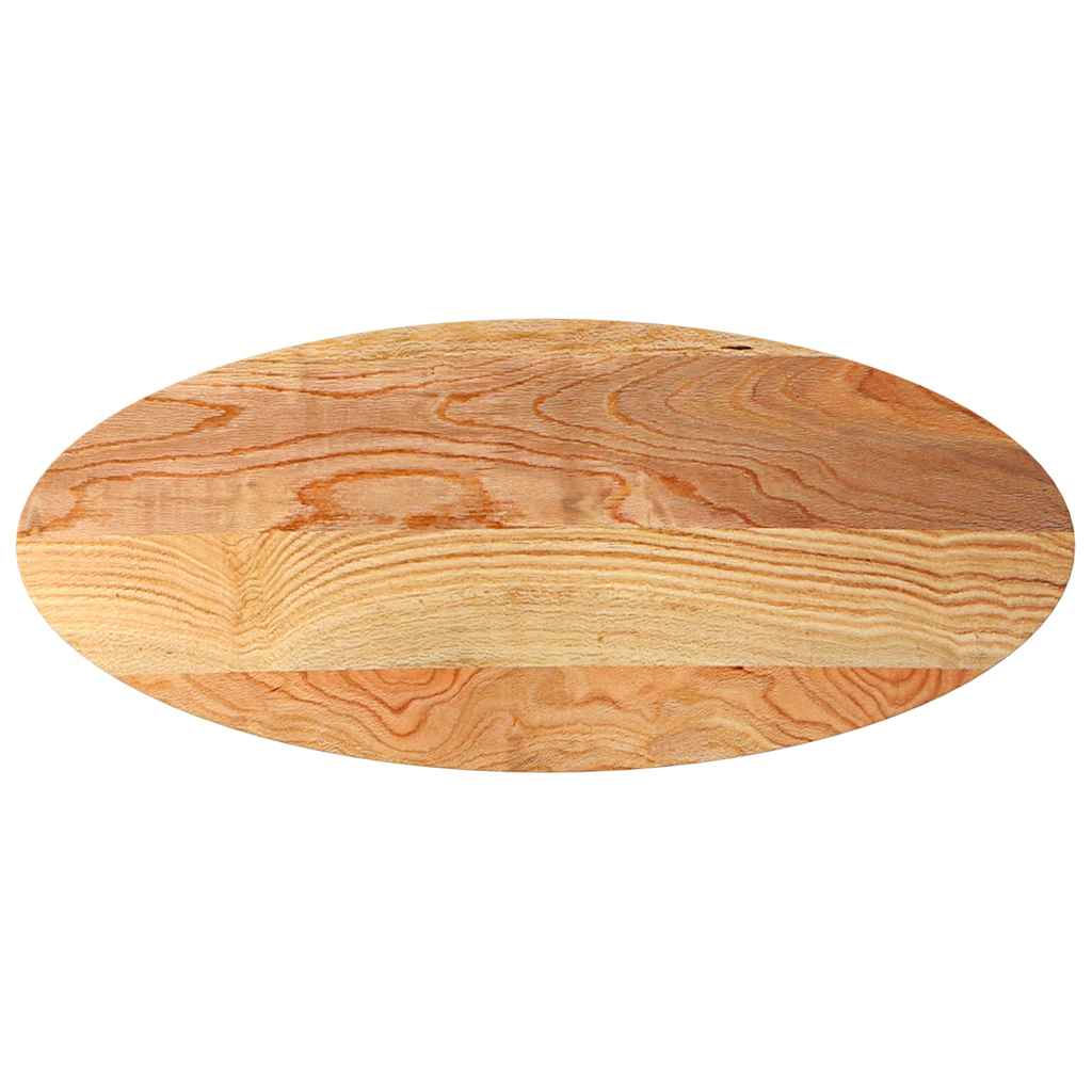 Solid Oak Oval Table Top, Light Brown, 140x60x4 cm
