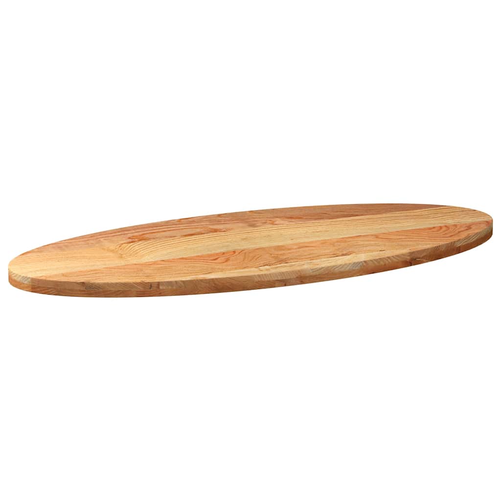 Solid Oak Oval Table Top, Light Brown, 140x60x4 cm