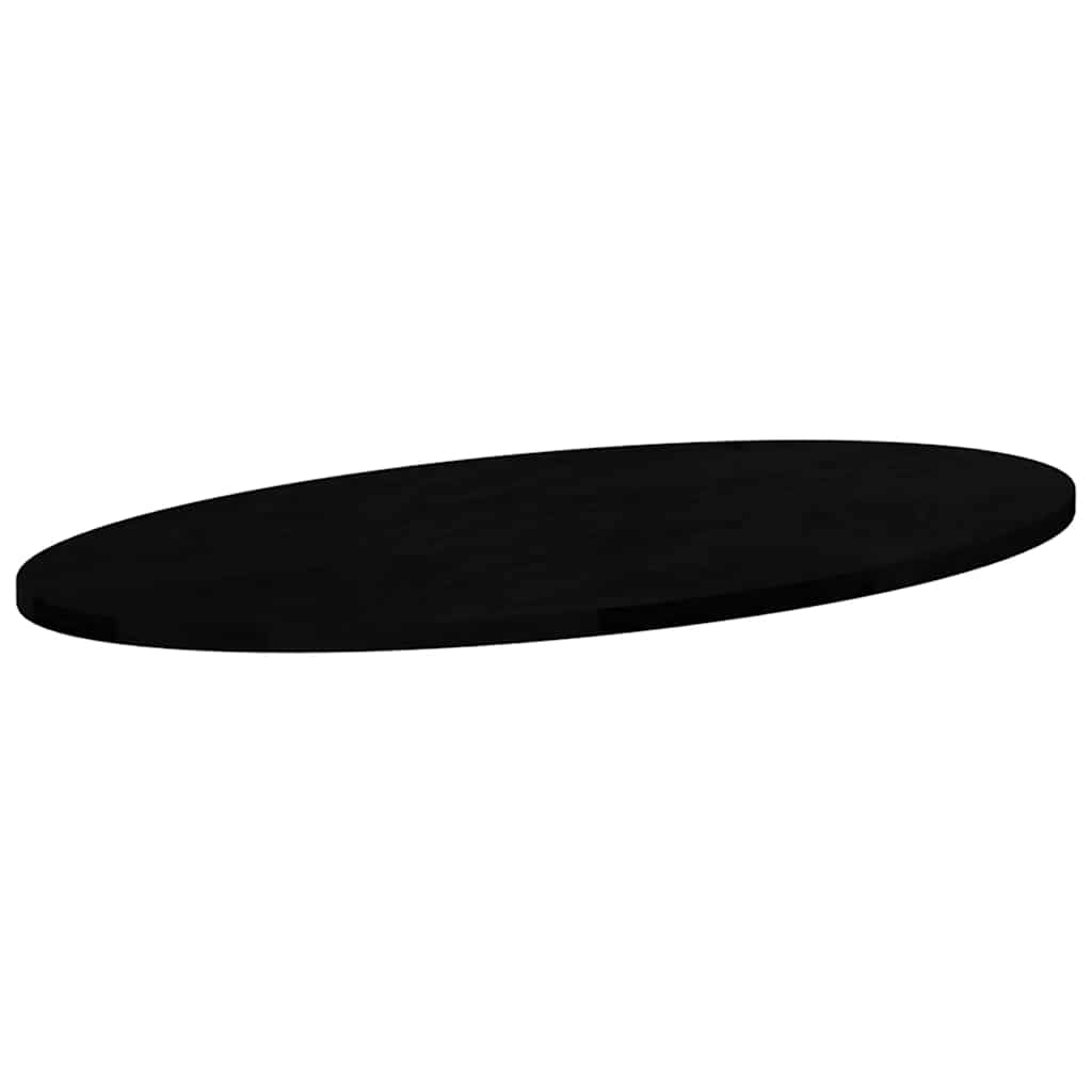 Solid Oak Oval Table Top, Dark Brown, 80x40x2 cm
