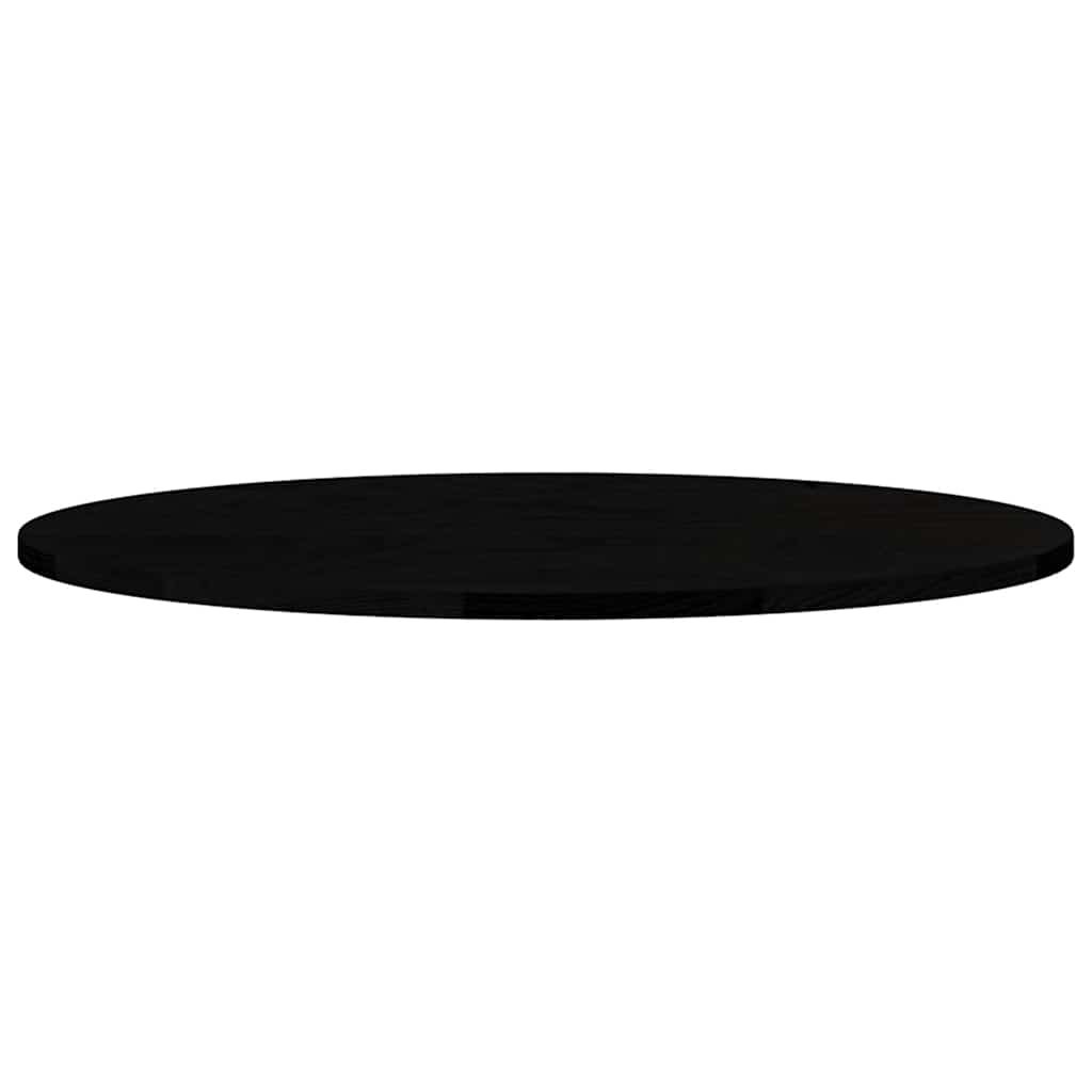 Solid Oak Oval Table Top, Dark Brown, 80x40x2 cm