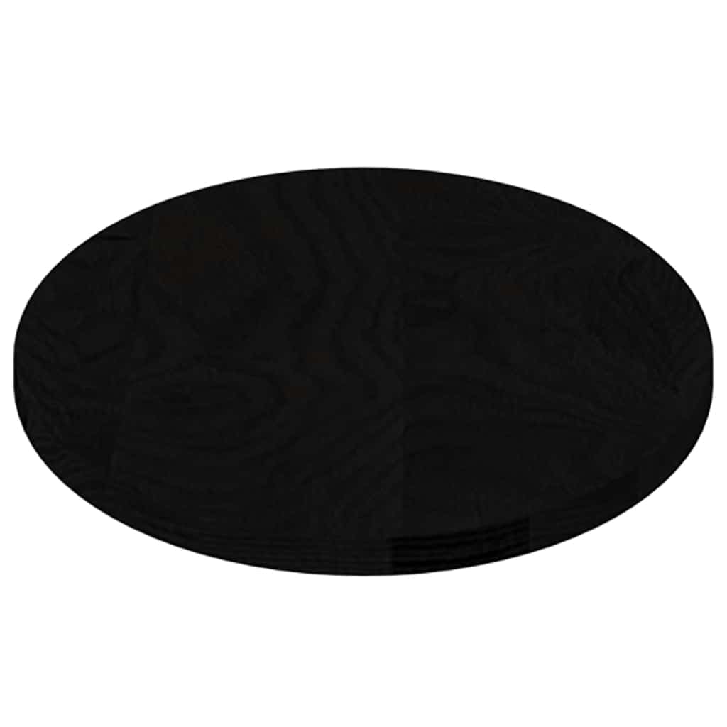 Solid Oak Oval Table Top, Dark Brown, 80x40x2 cm