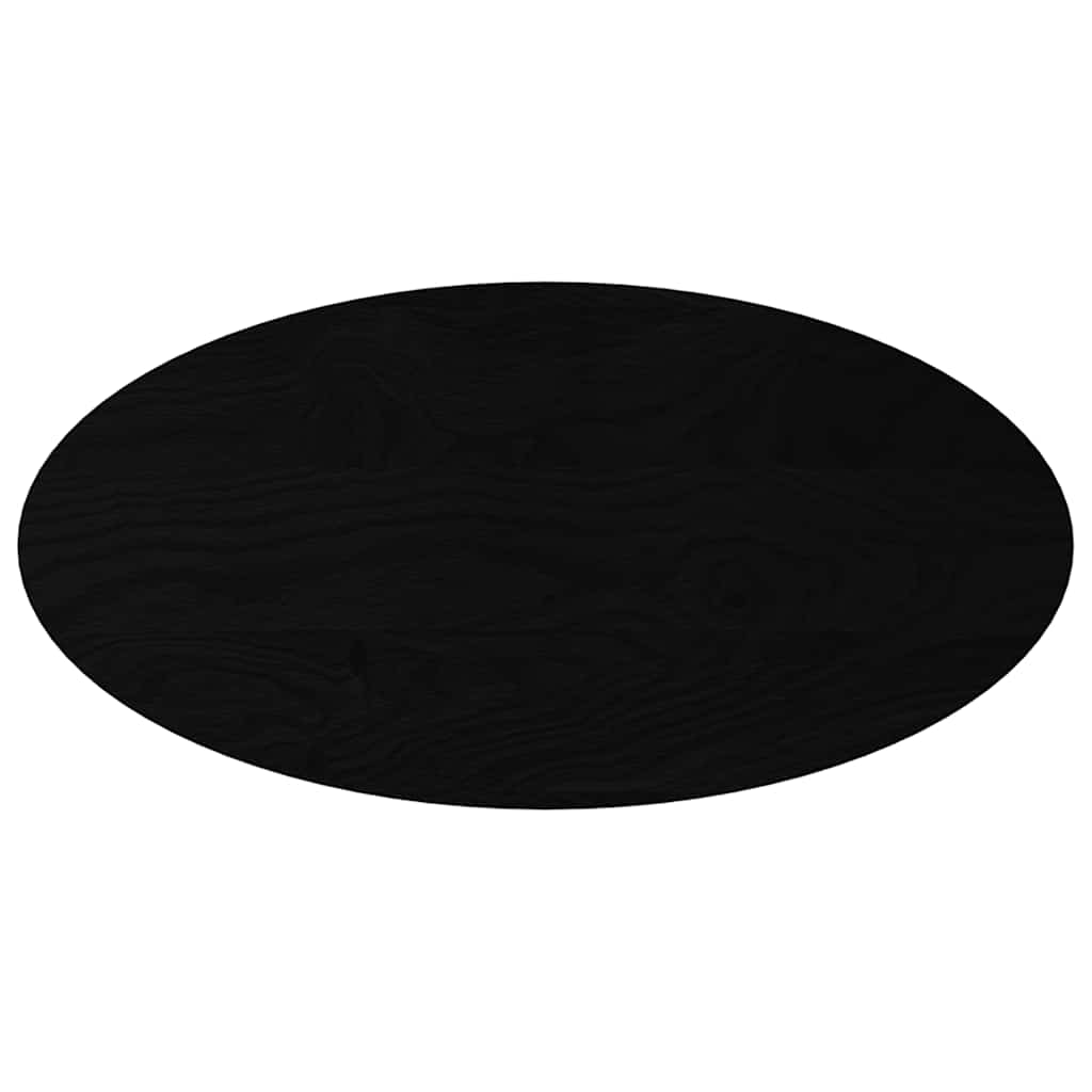 Solid Oak Oval Table Top, Dark Brown, 100x50x2 cm